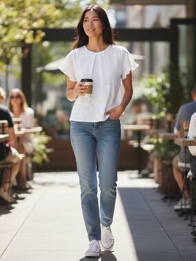 🌻 Pyumosso Eyelet 100% Cotton Top #531